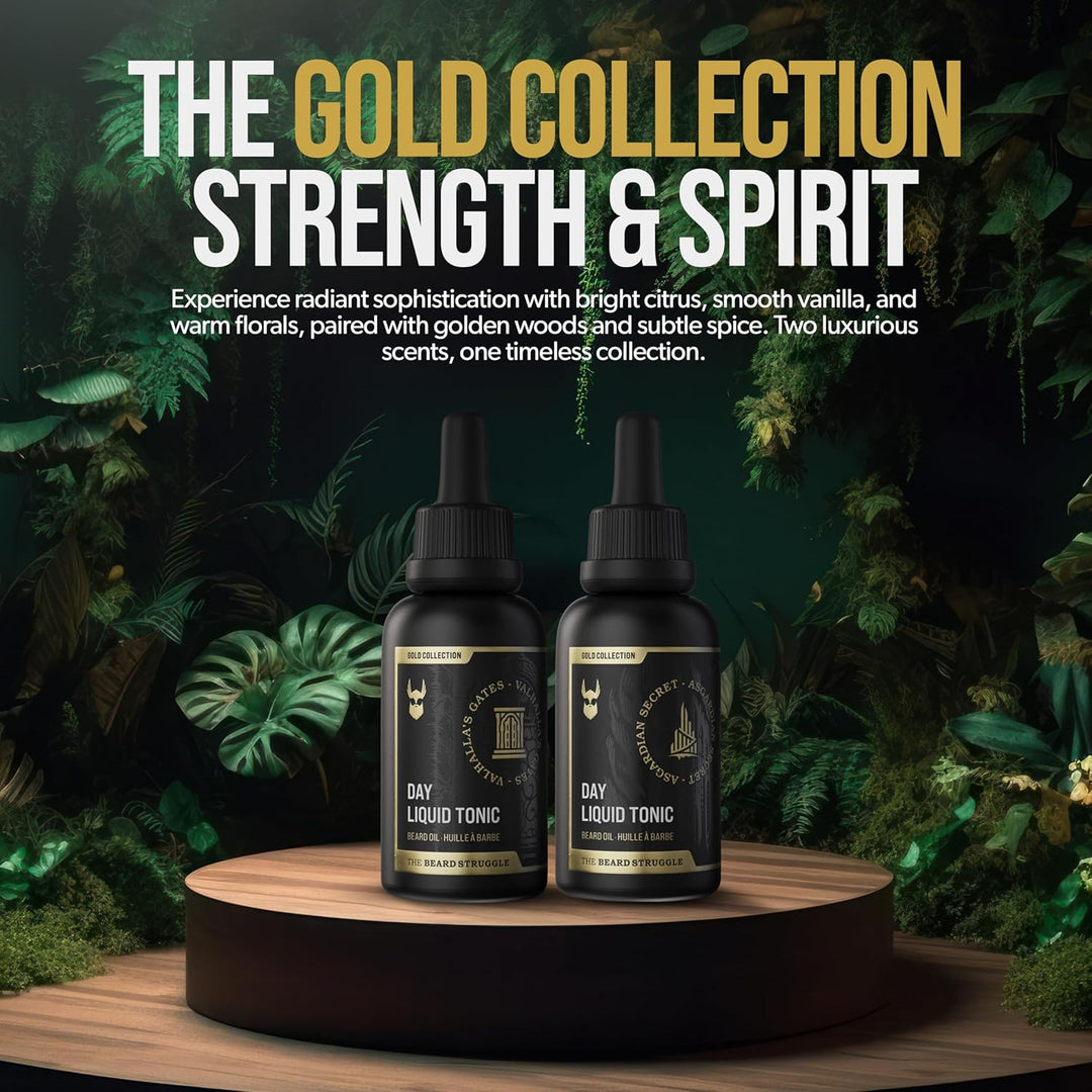 The Beard Struggle Day Liquid Tonic Bartöl für Männer – Gold Collection (Valhalla's Gates) – Bartpfl