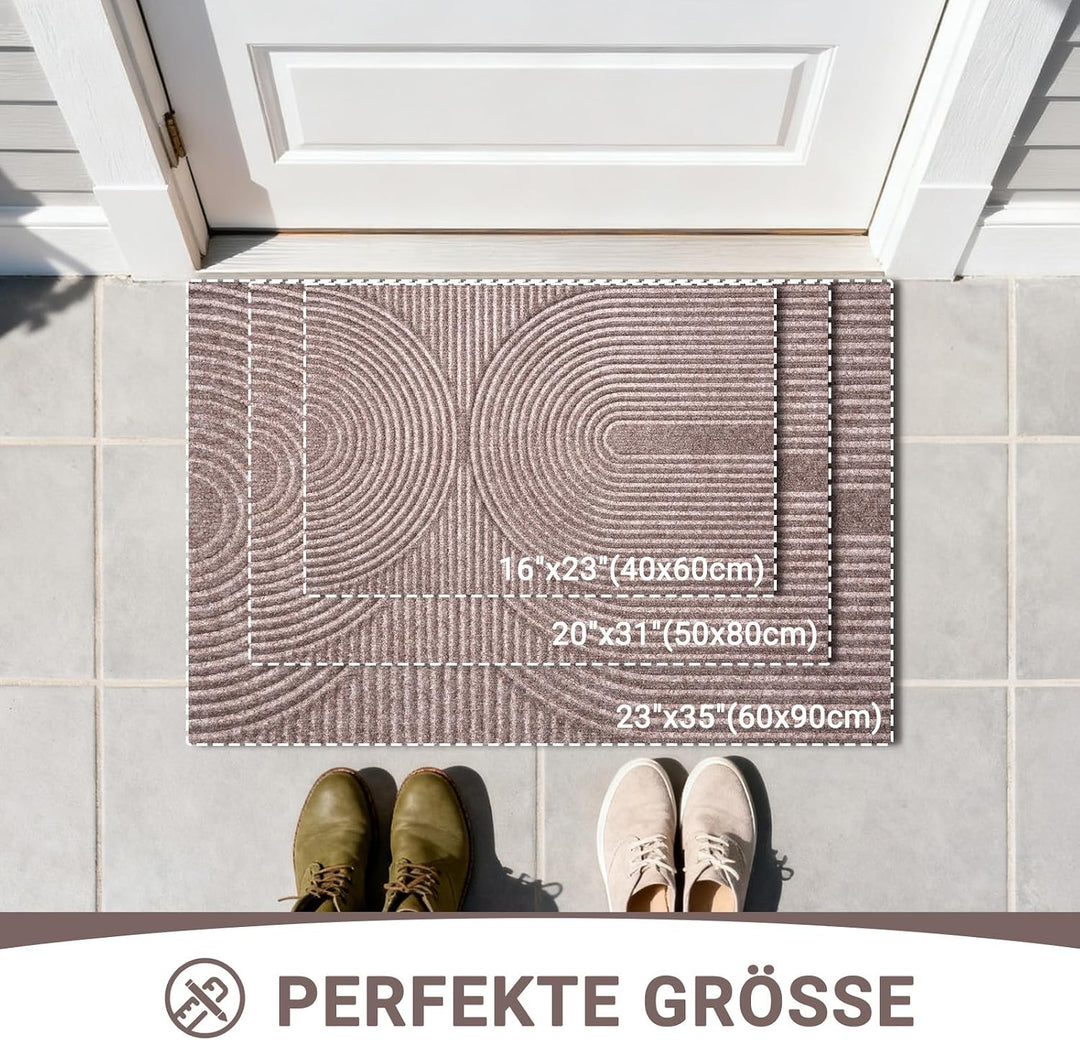Fussmatte 60x90cm, rutschfeste Maschinenwaschbare Schmutzfangmatte, Teppich Wohnzimmer Innen und Aus