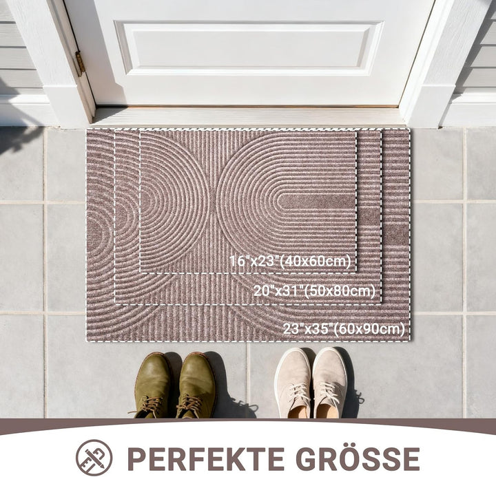 Fussmatte 60x90cm, rutschfeste Maschinenwaschbare Schmutzfangmatte, Teppich Wohnzimmer Innen und Aus
