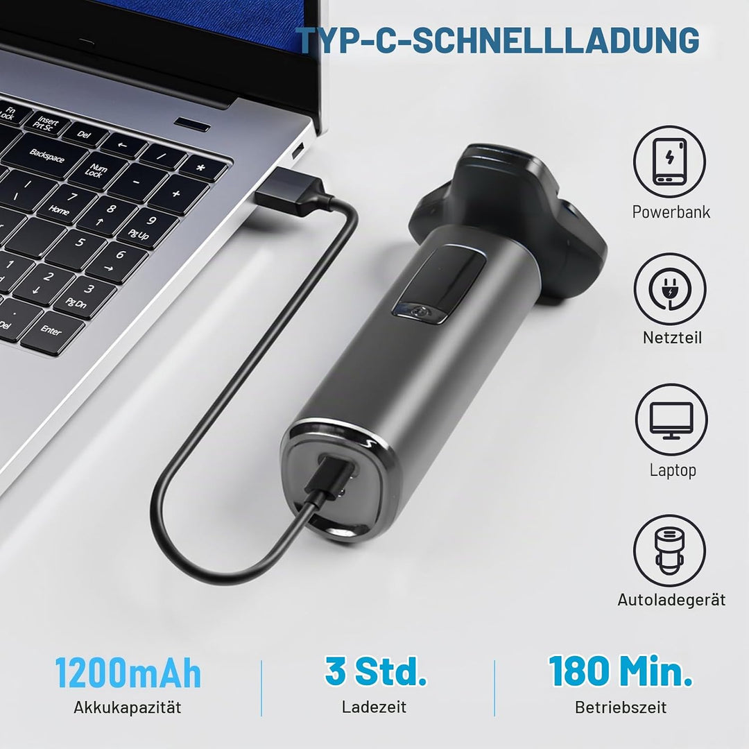 Rasierer Herren Elektrisch 4-in-1, 3D Elektrorasierer Herren