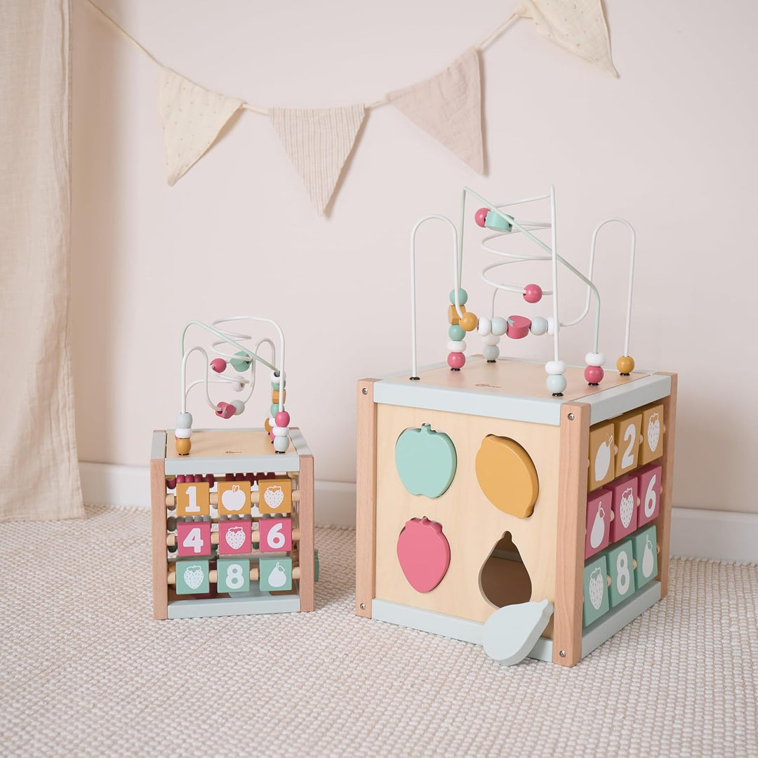 Bieco Motorikwürfel Berry XXL nachhaltiges Holz FSC® | Spielwürfel Baby | Motorikwürfel ab 1 Jahr Ac