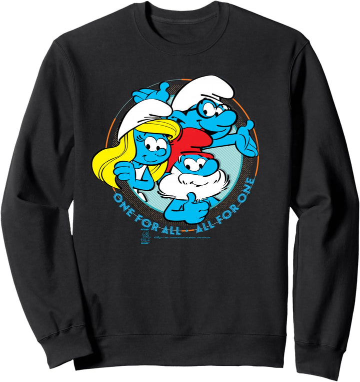 The Smurfs Schlumpfe Papa Smurf Smurfette All for One Sweatshirt