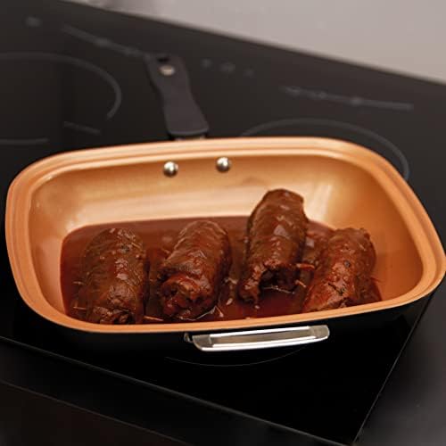 LIVINGTON Black Doubletta | Wendepfanne | Kochen, Braten, Backen, Grillen | ergonomischer Griff | ge