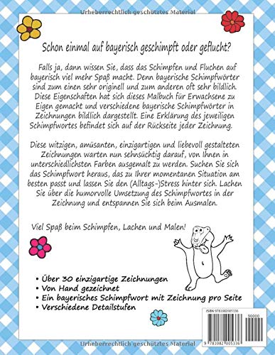 Malbuch für Erwachsene: Bayerische Schimpfwörter, Taschenbuch