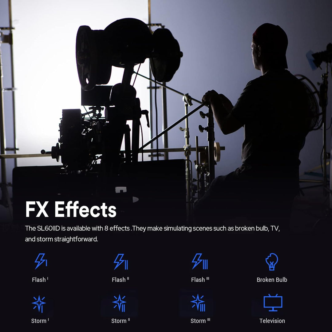 Godox SL60IID SL60II-D LED Video Lichter, 5600±200K, Upgraded CRI 96+, TLCI 97+, eingebaute 8 FX Eff