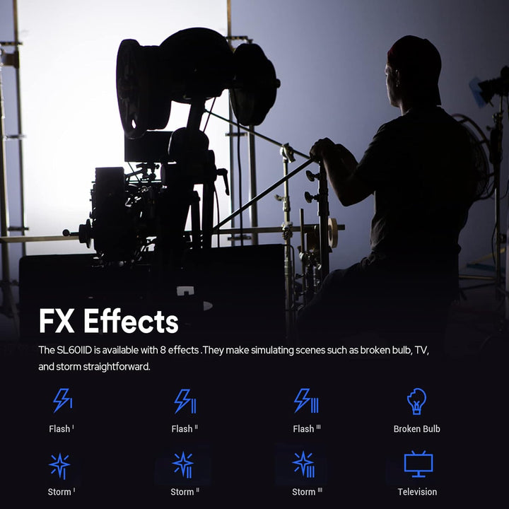 Godox SL60IID SL60II-D LED Video Lichter, 5600±200K, Upgraded CRI 96+, TLCI 97+, eingebaute 8 FX Eff