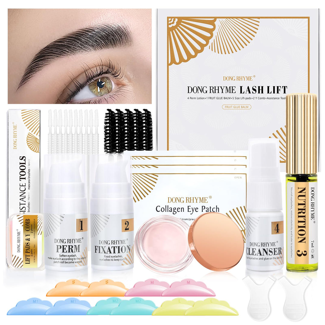 Wimpernlifting Lash Lifting Kit mit Glue Balm, DONG RHYME Wimpernlifting Kit mit Klebebalsam in Pfir