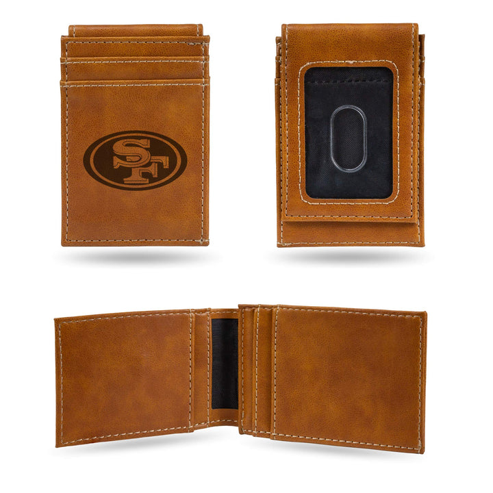 Rico Industries NFL Geldbörse mit Lasergravur, Braun San Francisco 49ers, San Francisco 49ers