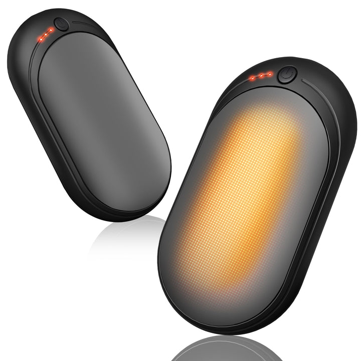 Elektrischer Handwärmer,Handwärmer Wiederaufladbar 2er Set mit 6000mAh,Taschenwärmer USB-Kabeln,3 He