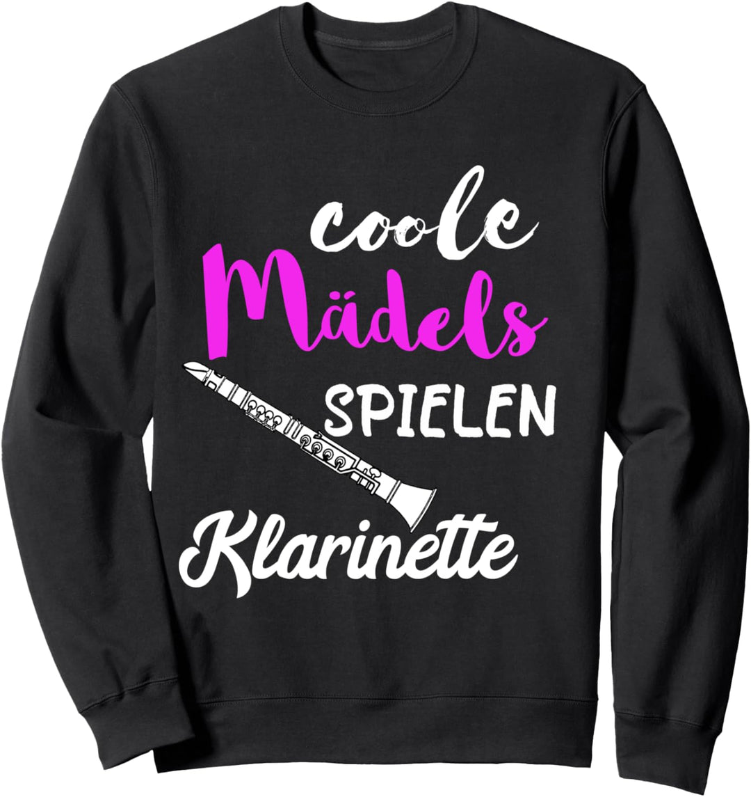 Coole Mädels Spielen Klarinette Klarinettist Musikschule Sweatshirt