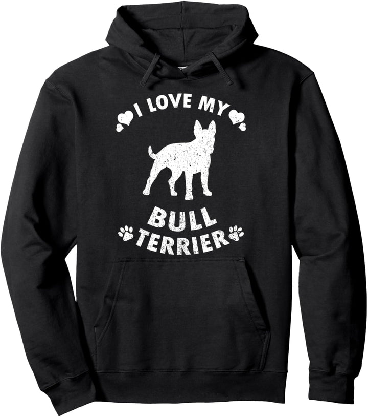 Bullterrier Geschenke I Love My Bull Terrier Pullover Hoodie