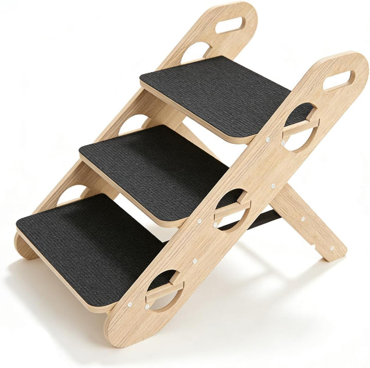 Faltbare Hundetreppe,Hunde Rampe Für Das Bett,2-In-1 Klappbare Hölzerne Hunderampe Mit 3 Stufen,Lang