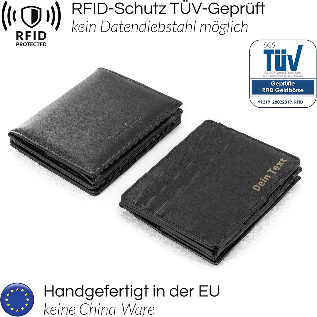 Jaimie Jacobs Flap Boy mit Gravur - Das Original - Magischer Geldbeutel mit Münzfach RFID-Schutz Ges