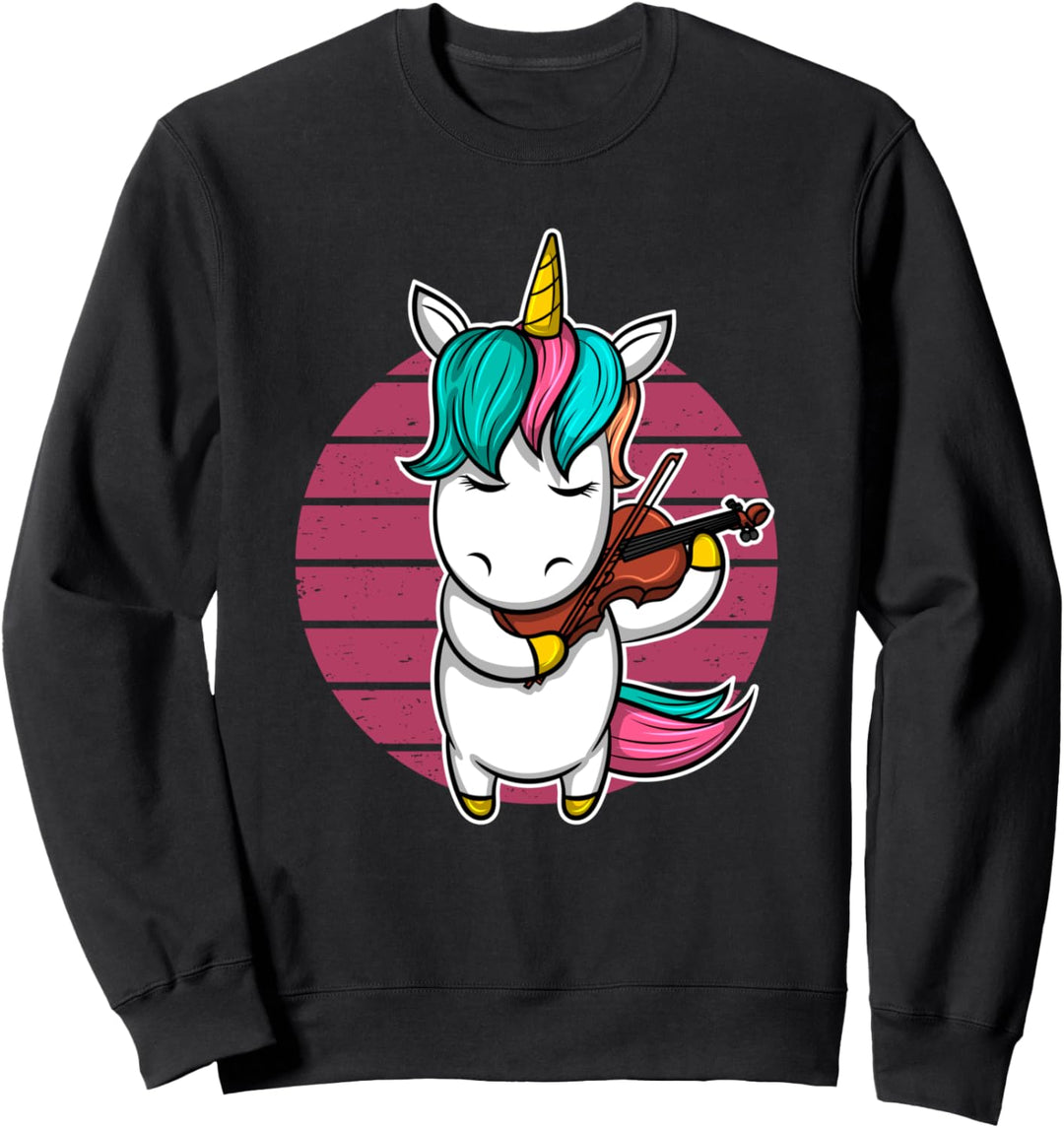 Violine Geigenspielerin Einhorn Geige Sweatshirt