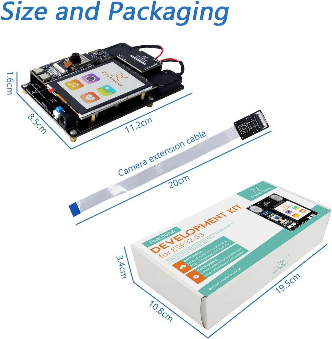 Freenove Development Kit for ESP32-S3 (Compatible with Arduino IDE), Onboard Camera Wireless Stereo