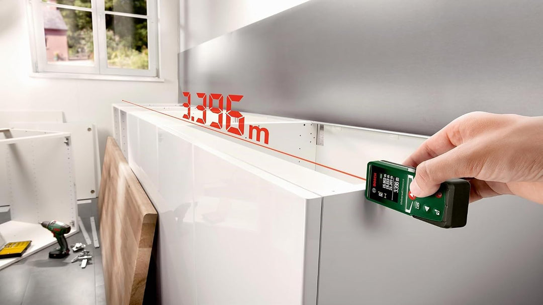 Bosch Laserentfernungsmesser UniversalDistance 50 (Distanz bis 50m präzise messen, Messfunktionen, S