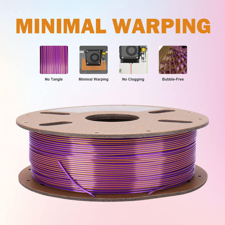 ERYONE Dual Seiden PLA Filament 1.75mm,Co-Extrucsion PLA Seiden Filament für 3D Drucker +/- 0,03 mm,