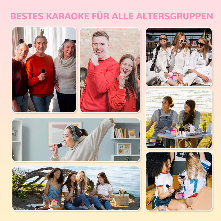 Karaoke Maschine Kinder mit 2 Karaoke Mikrofon Kinder: [Neueste] Mini Karaoke Maschine - Karaoke Anl