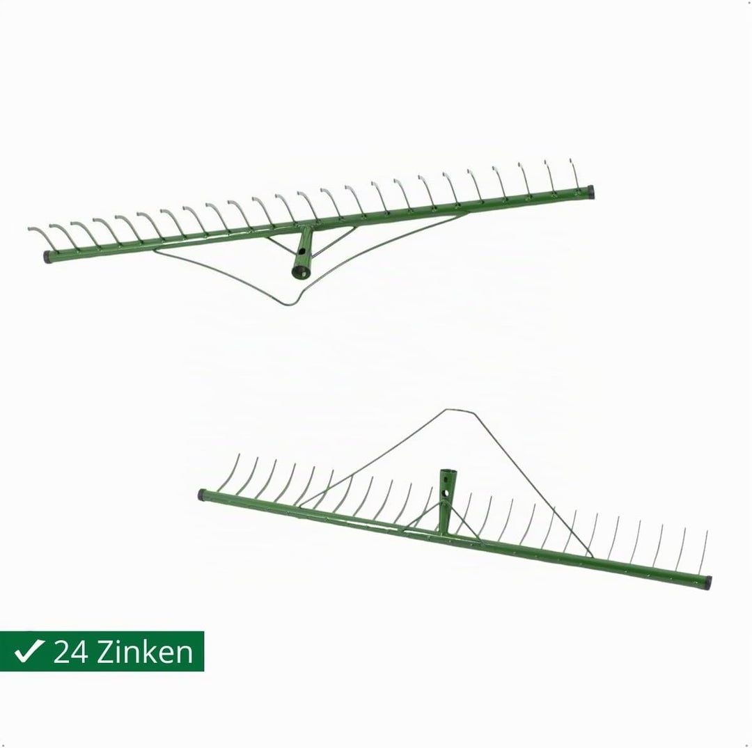 Rekord Heurechen mit 24 Zinken Breite 87,5 cm aus Stahl, pulverbeschichtet - ohne Stiel, Laubrechen,