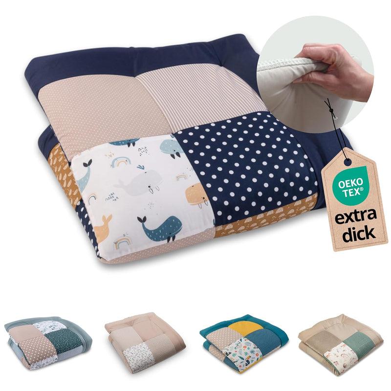 ULLENBOOM® Krabbeldecke für Baby 100x100 cm, Aus 100% OEKO-TEX Materialien, Made in EU, Dick & weich