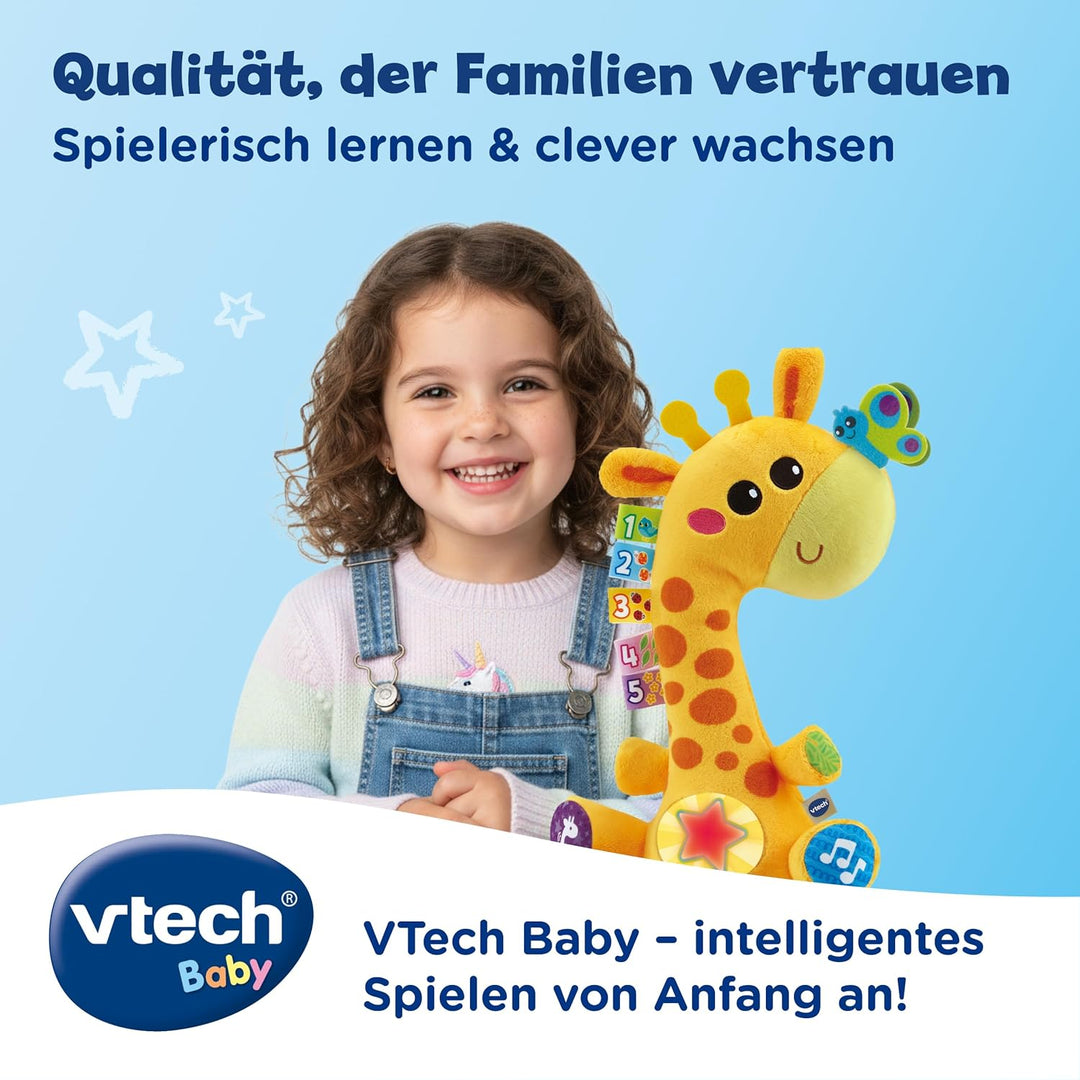 Vtech Baby Tanz-mit-Mir-Giraffe – Interaktives, nachsprechendes Plüschtier mit Musik-, Zahlen- und A
