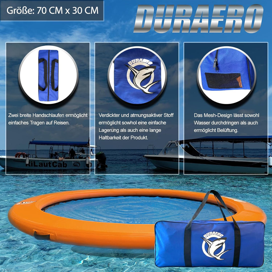 Aufblasbare Wasserhängematte, Rundes Schwimmdock, Schwimmring für See &amp; Pool, Grosses Familien-Insel