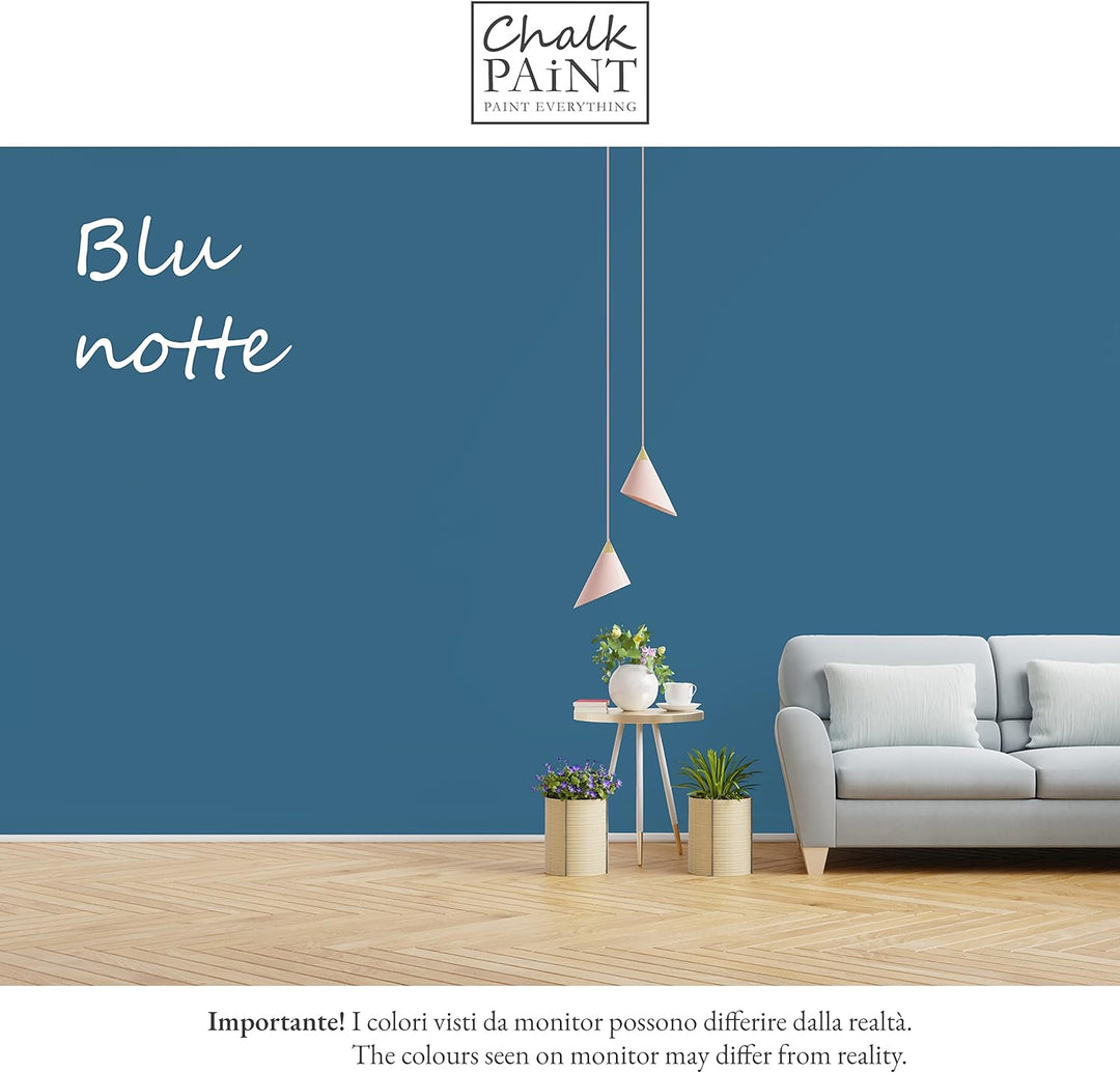 Chalk Paint Everything® Blu notte Kreidefarbe Wasserbasis für Alle Oberflächen einfach zu verarbeite