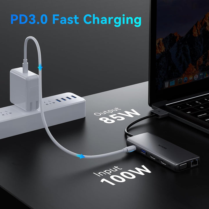 MacBook Docking Station Dual Monitor, MOKiN 12 in 2 Thunderbolt 3 USB C Adapter für MacBook Pro/Air