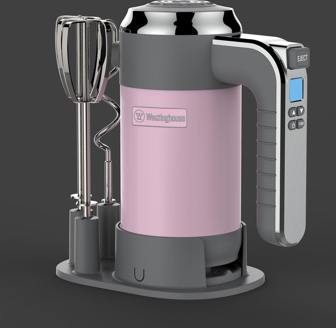 Westinghouse Retro Handmixer, 5 Geschwindigkeitsstufen + Turbofunktion, 2 Rührbesen, 2 Knethaken, LC