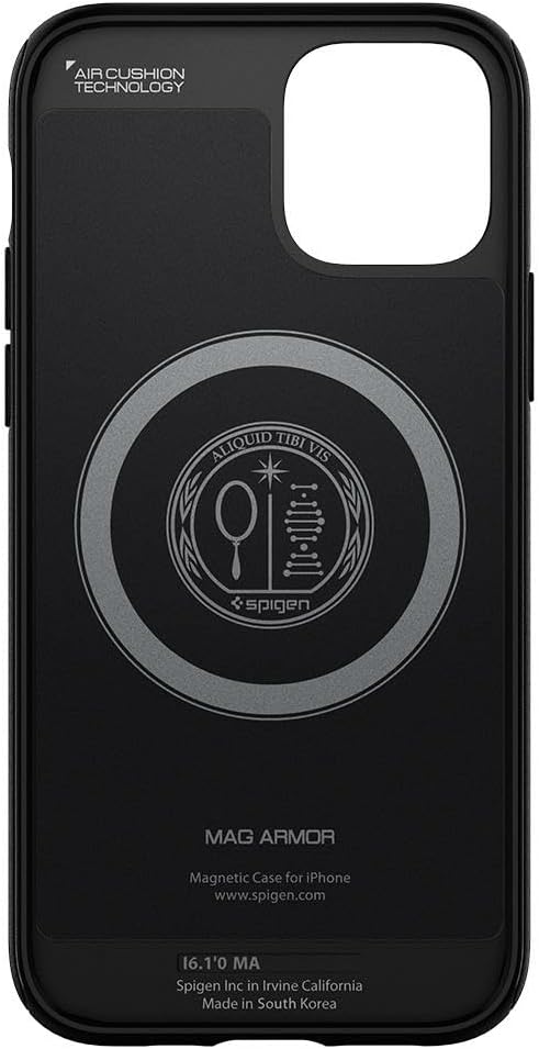 Spigen Mag Armor Hülle Kompatibel mit iPhone 12 Pro und Kompatibel mit iPhone 12 -Matte Black Matt B