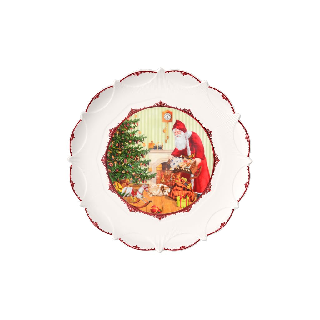 Villeroy & Boch 14-8332-2241 Gebäckteller, Porzellan, Weiss/Bunt Gebäckteller Santa Gross Weiss / Bu