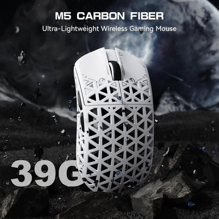 MAMBASNAKE M5 Ultra Carbon Fiber 8000Hz Wireless Gaming Mouse, 39g Superlight, 42000DPI, PAW3950MAX
