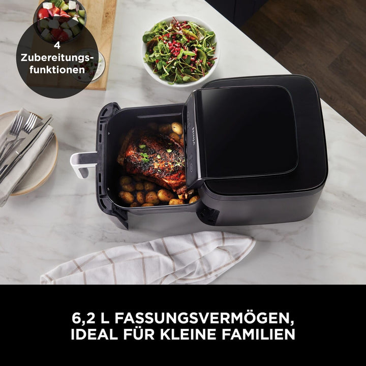 Ninja Heissluftfritteuse, 6,2 l, ohne Öl, grosse quadratische Schublade, Braten, Heissluftfrittieren