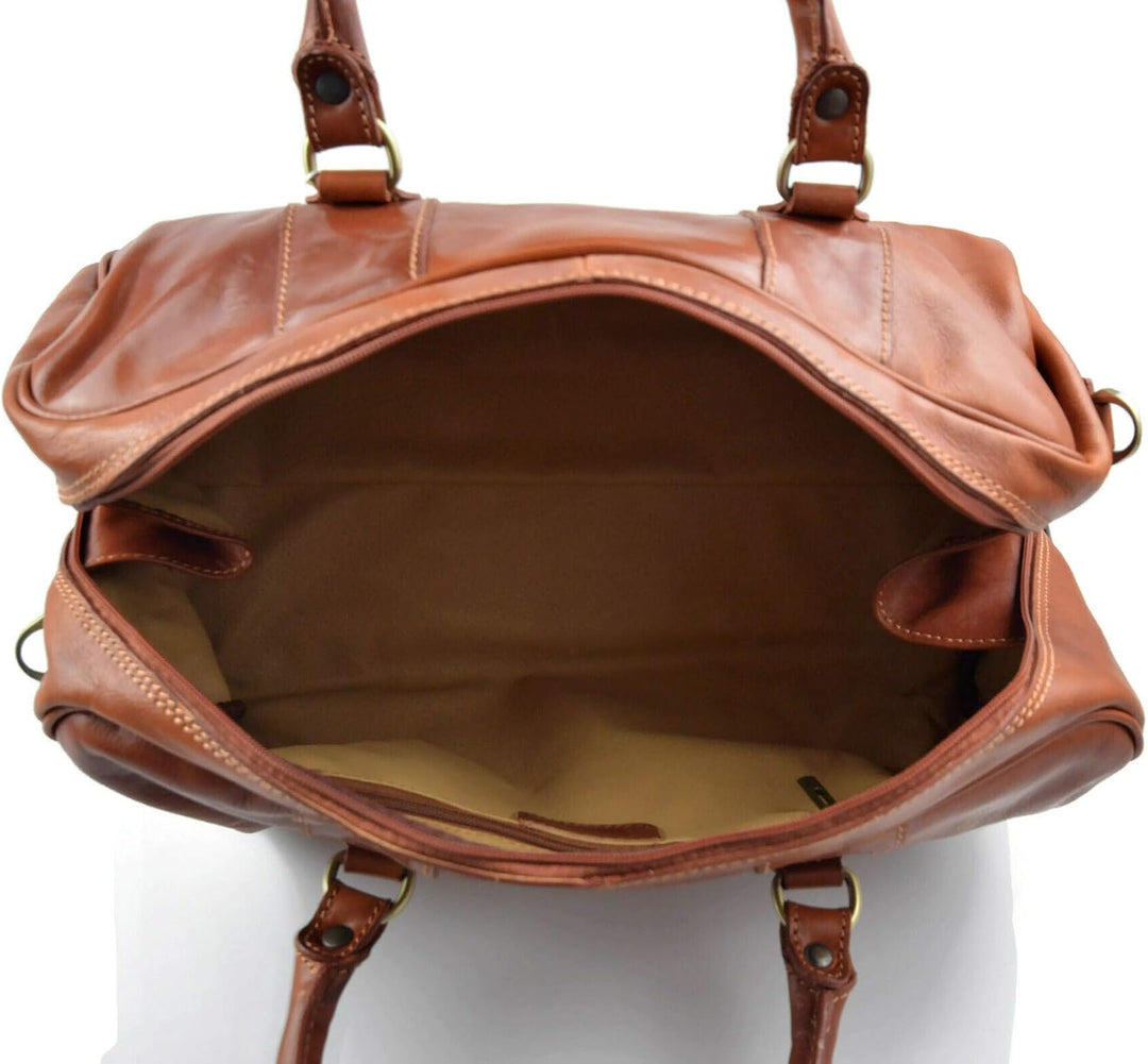 Leder reisetasche manner damen mit griffen schultertasche leder honig tasche made in Italy weekend t