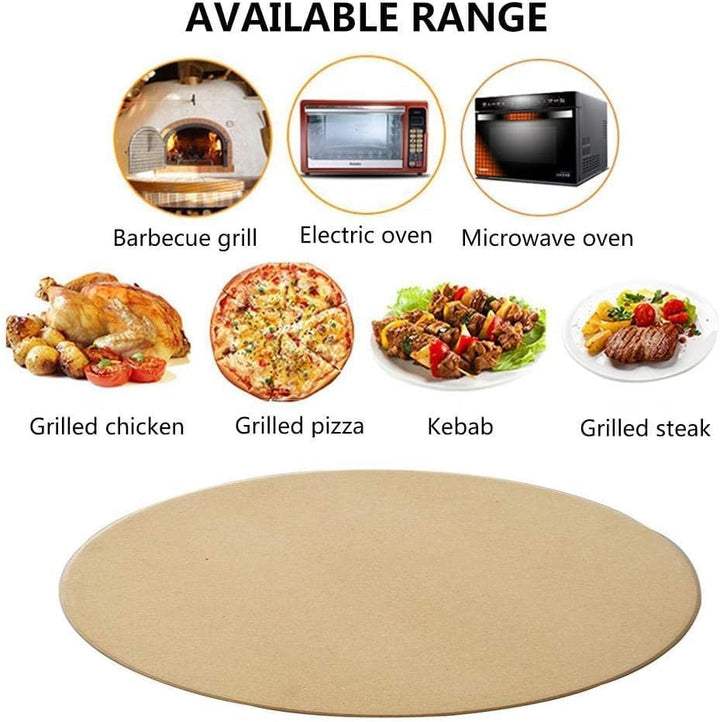 Pizzastein, grosser Cordierit-Backstein für Ofen und Grill, ideal zum Backen von knusprigen Krusten-