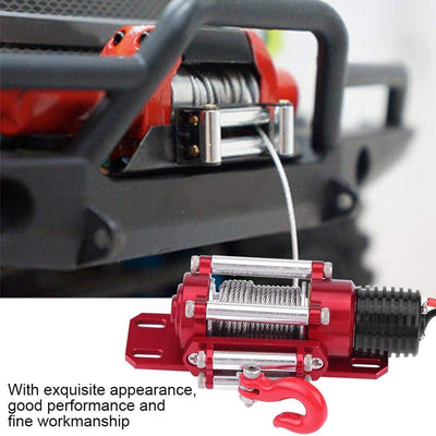 Dilwe RC Winch, 1/10 Elektro-Metallmodellfahrzeug-Crawler-Autozubehör mit Fernbedienung, Elektrische