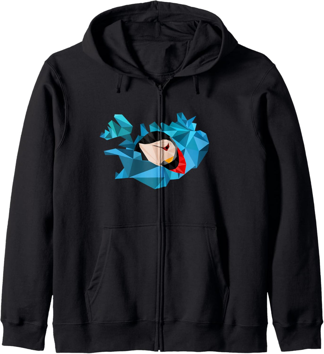 Island Karte Puffin Iceland geometrisch Polygon-Stil Kapuzenjacke