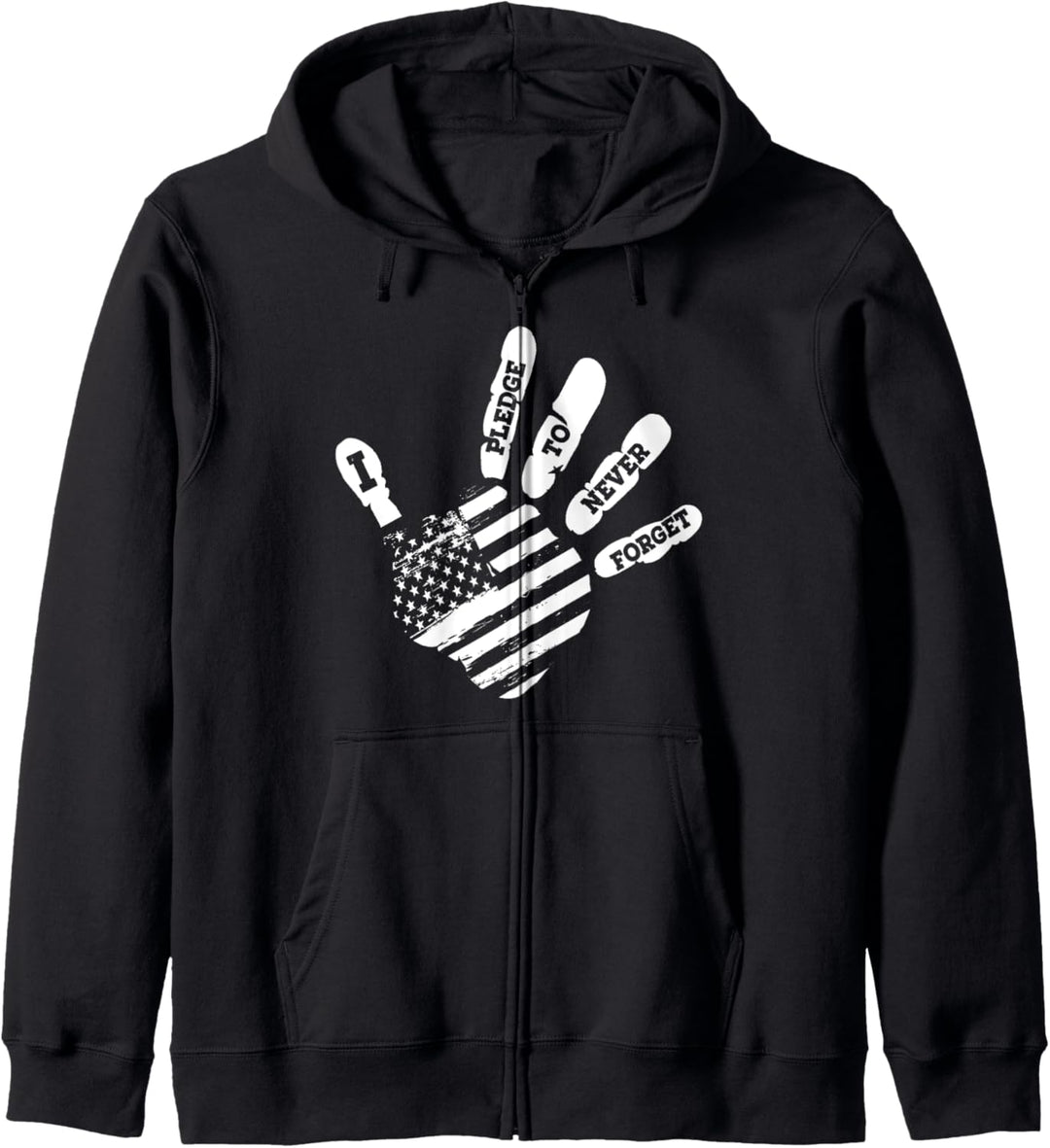 I Pledge To Never Forget - 4th Of July Veteran's Day Kapuzenjacke