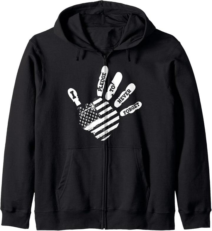 I Pledge To Never Forget - 4th Of July Veteran's Day Kapuzenjacke