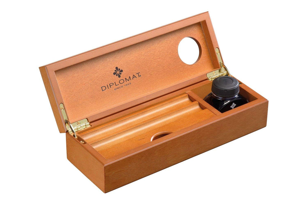 Diplomat D10276954 Edelholzkassette Kirsche mit Tintenglas Edelholzkassette Kirsche