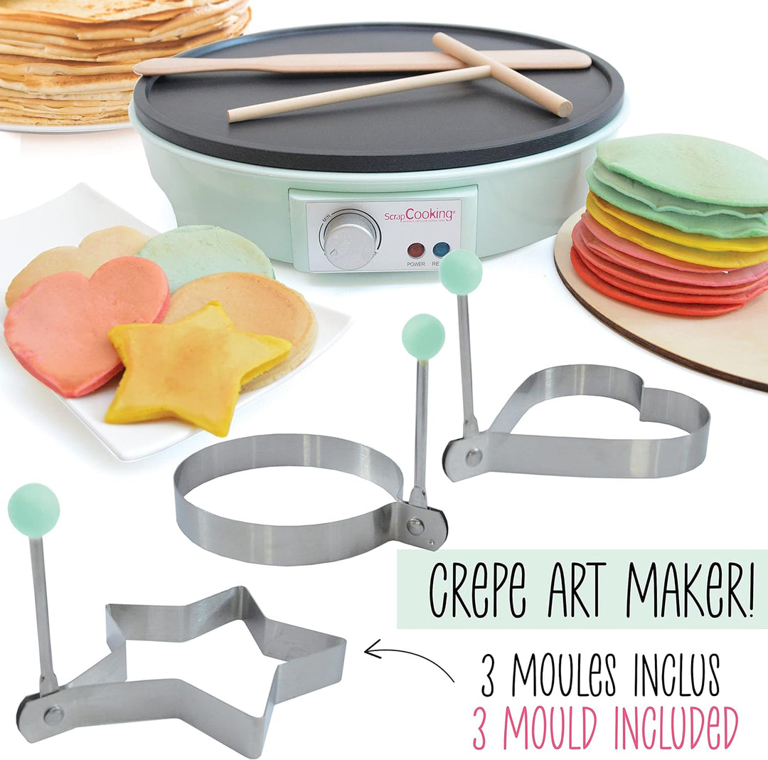 SCRAP COOKING 3899 Crêpes-Pfanne Factory, elektrische Maschine, mit Heizplatte, antihaftbeschichtet,