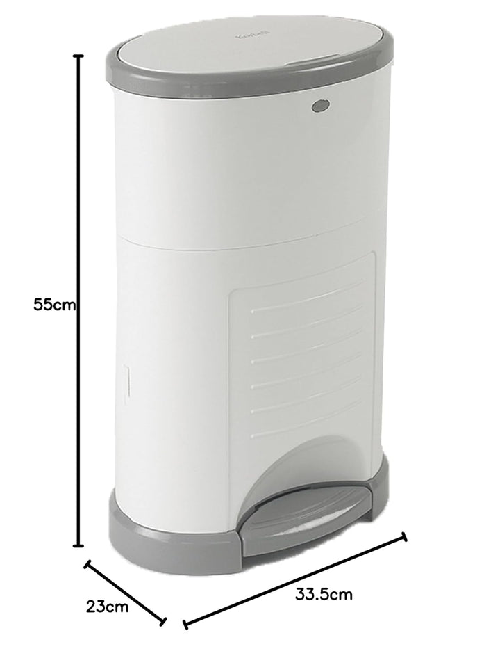 KORBELL - MAXI - Windelabfallbehälter - 26 L - Weiss - Ökonomisch - Ökologisch - Pedal - Fassungsver