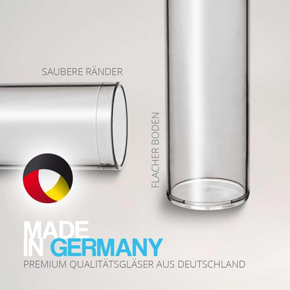 Tuuters 100x Kunststoff Reagenzgläser mit Korken, Kunststoffröhrchenn (65 x Ø23, Naturkorken) 65 x Ø