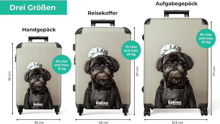 NoBoringSuitcases.com® Koffer XL Gross 77x51.5x28 cm Hartschale Reisekoffer 4 Rollen Leicht Koffer T