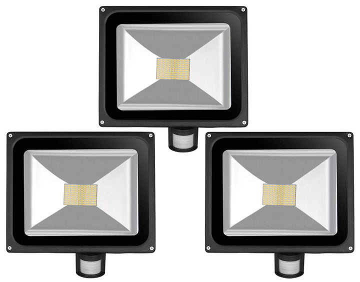 Greenmigo 3pcs 80W LED SMD Strahler Fluter Aussen Flutlicht Strahler mit PIR Bewegungsmelder Fluter