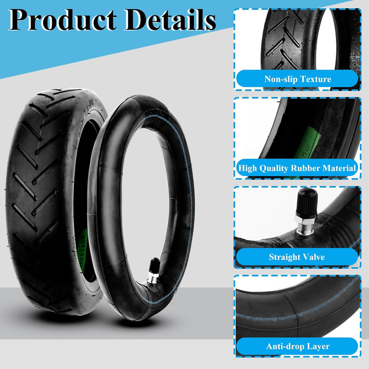 E Scooter Reifen 8 1/2 x2, Anti-Rutsch 8,5 Zoll Reifen E Scooter, Offroad Reifen mit 2 Reifen und 2