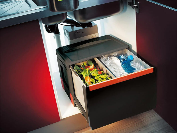 Franke Cube 50 2 fach Handauszug Mülltrennung / Abfallsammler 1x 14 Liter + 1x 18 Liter