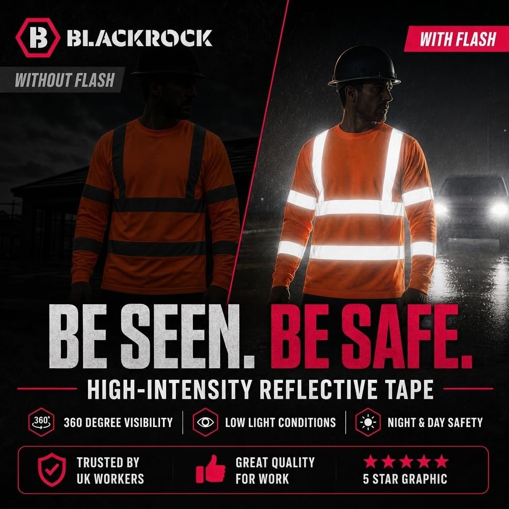 Blackrock Warnschutz-Langarm-T-Shirt 3XL Rail Orange, 3XL Rail Orange
