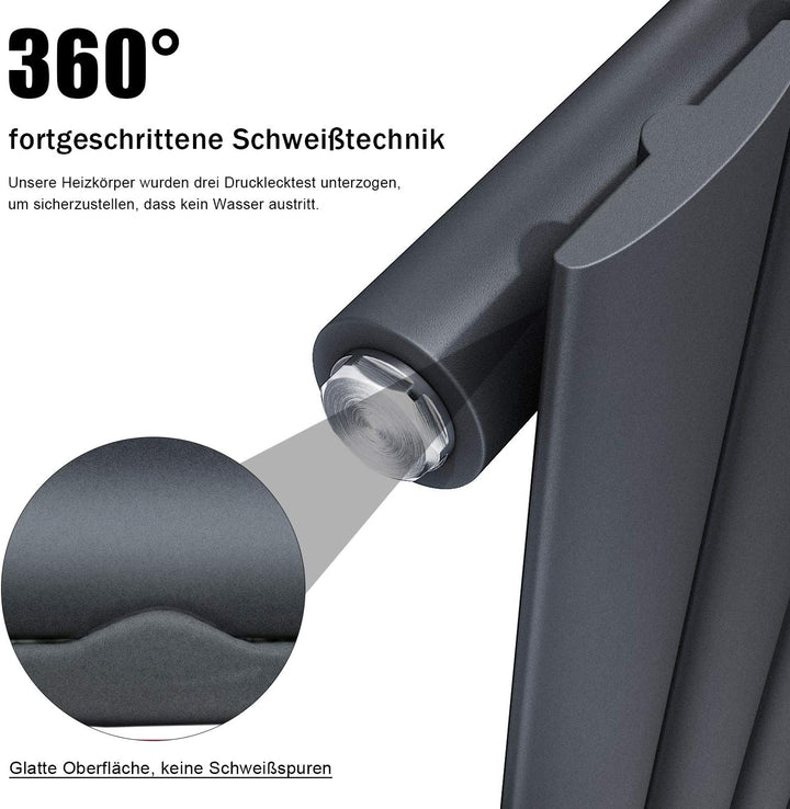 ELEGANT Design Heizkörper Horizontal mit Anthrazit Multiblock 630x616mm Einlagig Anthrazit Badezimme