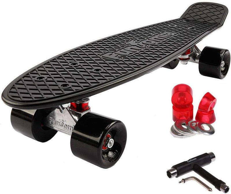 FunTomia Kinder Skateboard Cruiserboard Miniboard 57cm mit oder ohne LED Leuchtrollen Alu Truck Mach